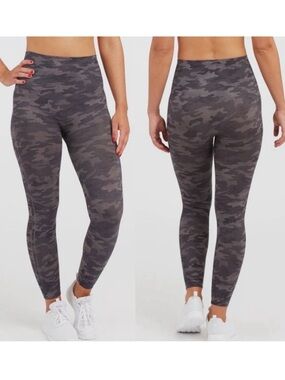 SPANX Look At Me Now High Rise Seamless Leggings: Grey Heather Camo Camouflage